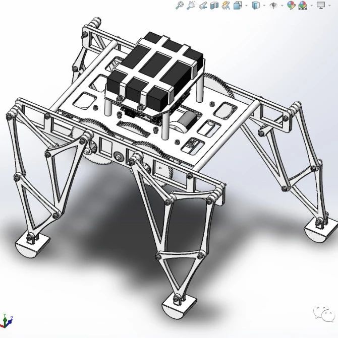 【机器人】DIY Strandbeest四足机器人结构3D图纸 Solidworks设计