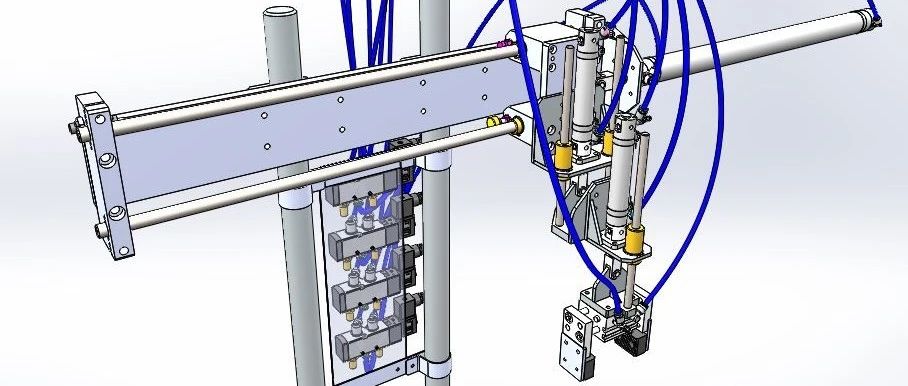 【非标数模】双行程气缸机构3D图纸 STEP格式