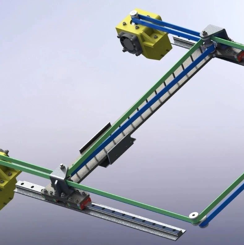 【工程机械】Core XY kinematic XY轴传动机构3D图纸 Solidworks设计