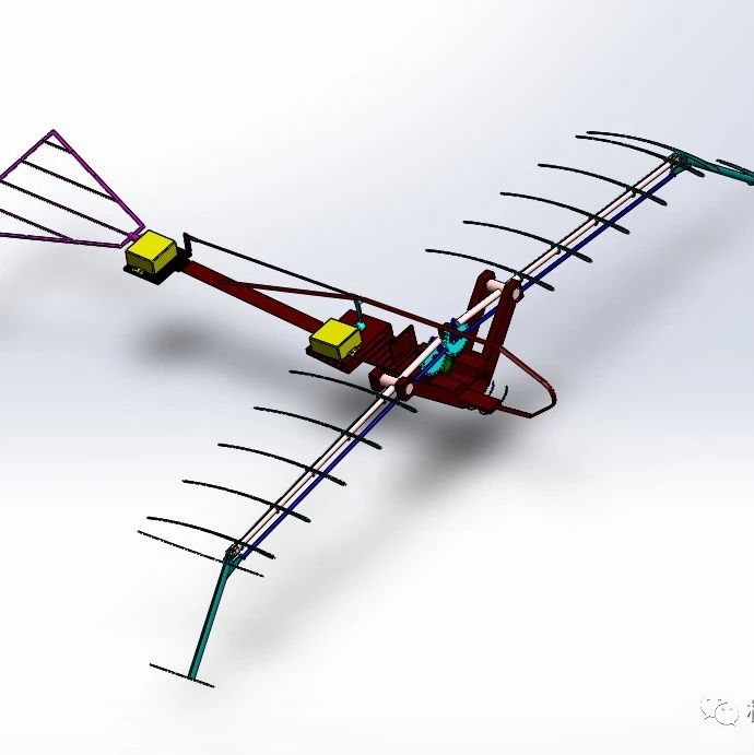 【飞行模型】扑翼机机械仿生鸟结构3D图纸 Solidworks设计