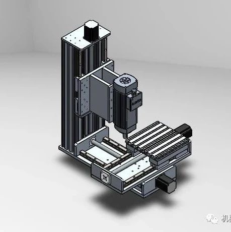 【工程机械】200x200x15小型数控机床3D数模图纸 Solidworks设计
