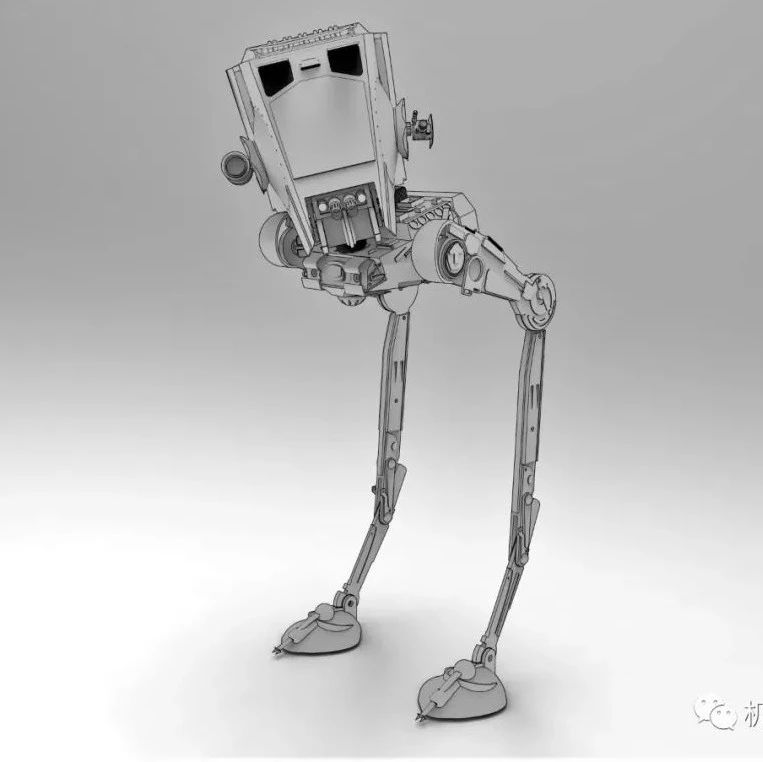 【机器人】星球大战AT-ST步行机机器人模型3D图纸 Solidworks设计