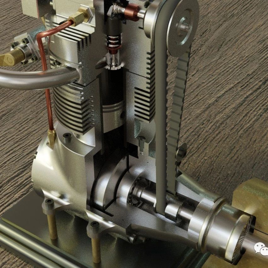 【发动机电机】NE15S四冲程内燃机3D数模图纸 Solidworks设计