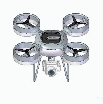 【飞行模型】Drone四轴拍摄无人机造型3D图纸 SolidEdge设计 附STP