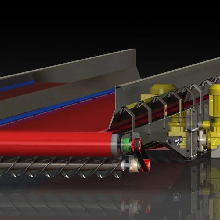 【工程机械】输送机-可逆输送机中心传动3D数模图纸 Solidworks设计 附IGS格式