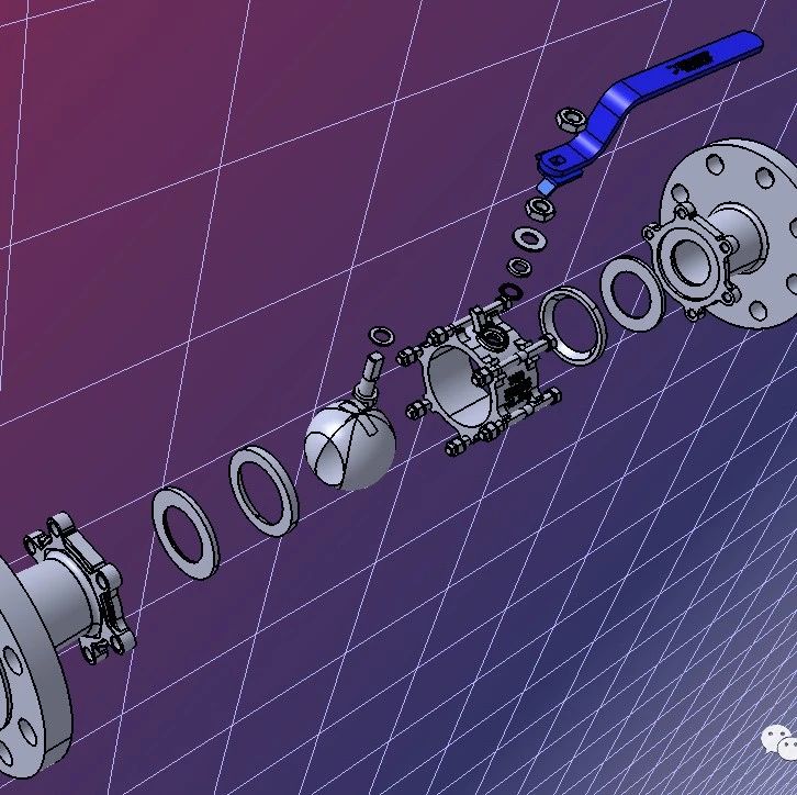【泵缸阀杆】球阀爆炸图模型3D图纸 IGS格式