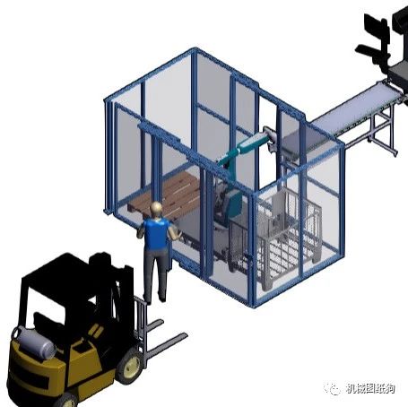 【工程机械】robot-packaging机器人包装输送线3D图纸 STEP格式