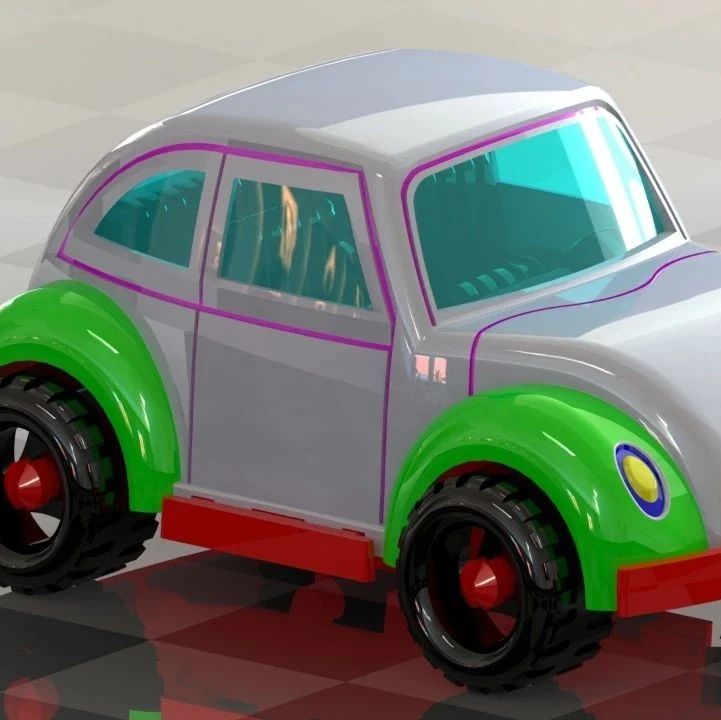 【汽车轿车】Volkswagen大众玩具小车模型3D图纸 x_t格式