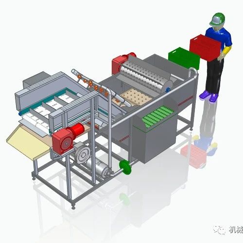 【非标数模】Bubble Washer蔬菜自动清洗机3D数模图纸 STP格式