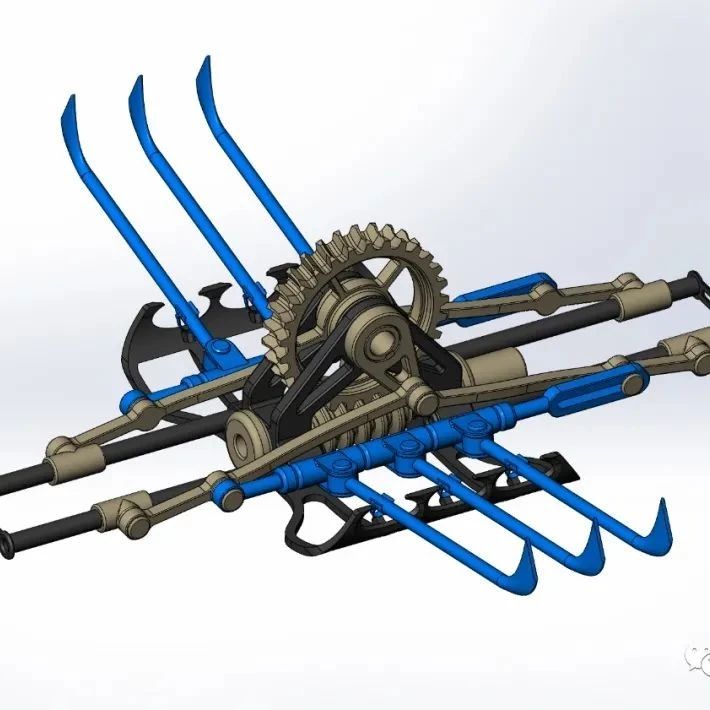 【精巧机构】自动划船模拟机构3D数模图纸 Solidworks设计 附STEP