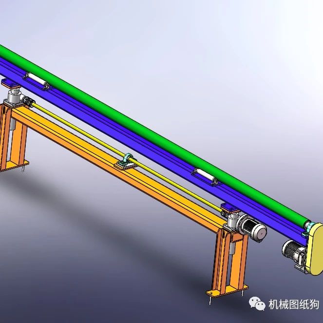 【工程机械】升降动力滚3D数模图纸 Solidworks设计