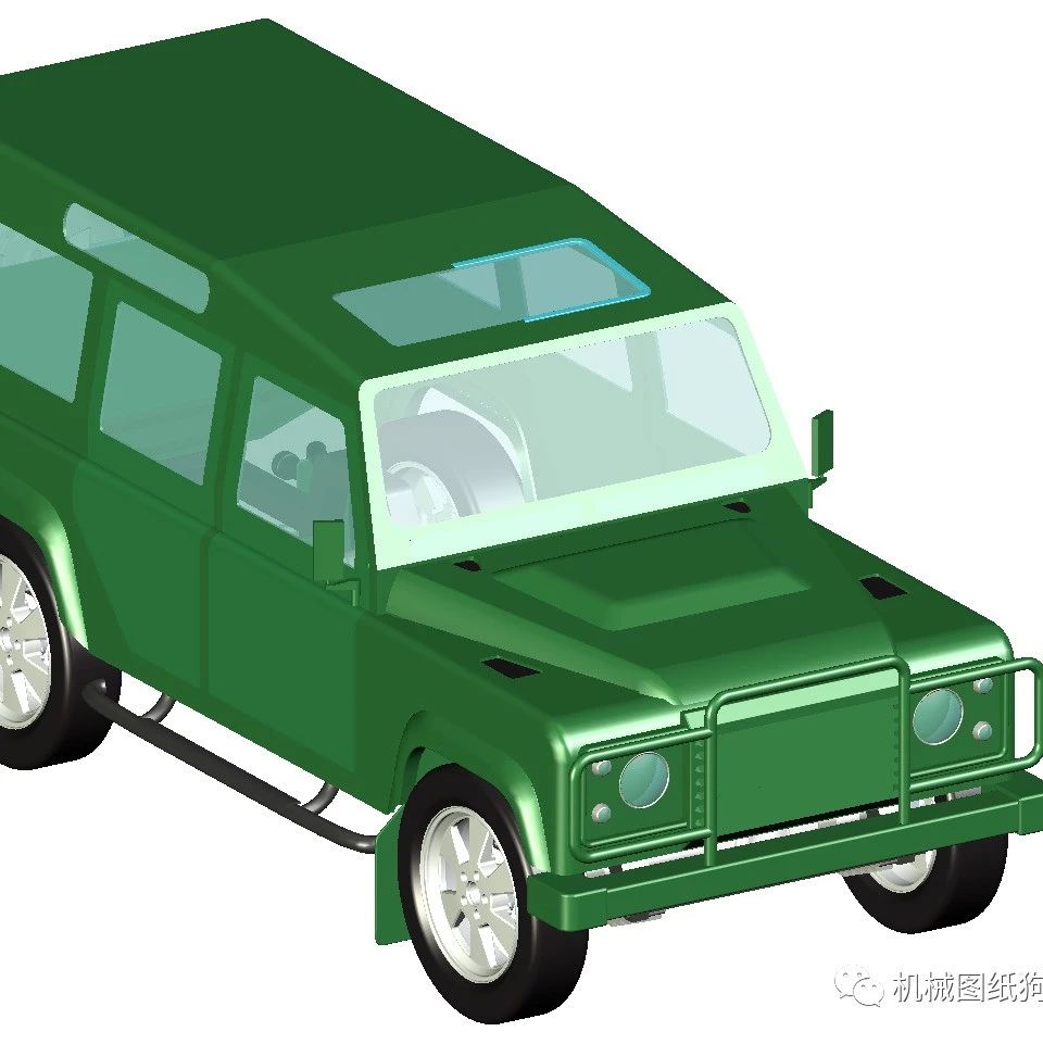 【汽车轿车】Land Rover Defender 110越野车简易模型3D图纸 STP格式