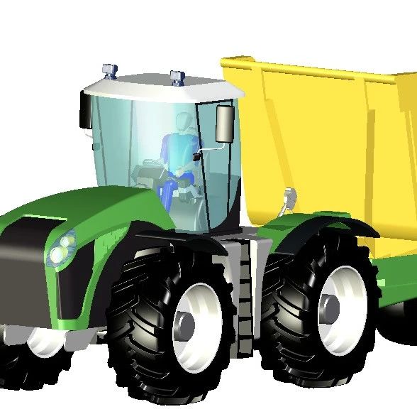 【农业机械】拖拉机牵引车及挂车模型3D图纸 STP格式