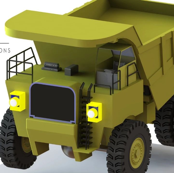 【工程机械】Haul Track翻斗大卡车简易模型3D图纸 Solidworks设计 附STEP