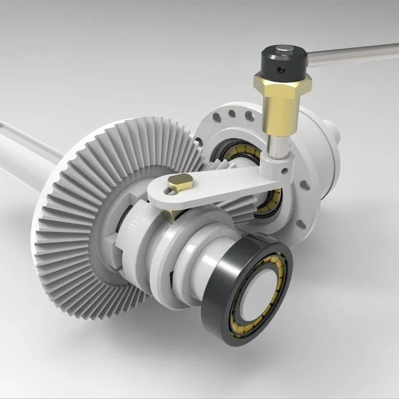 【工程机械】带离合器的锥齿轮传动机构3D图纸 STP格式