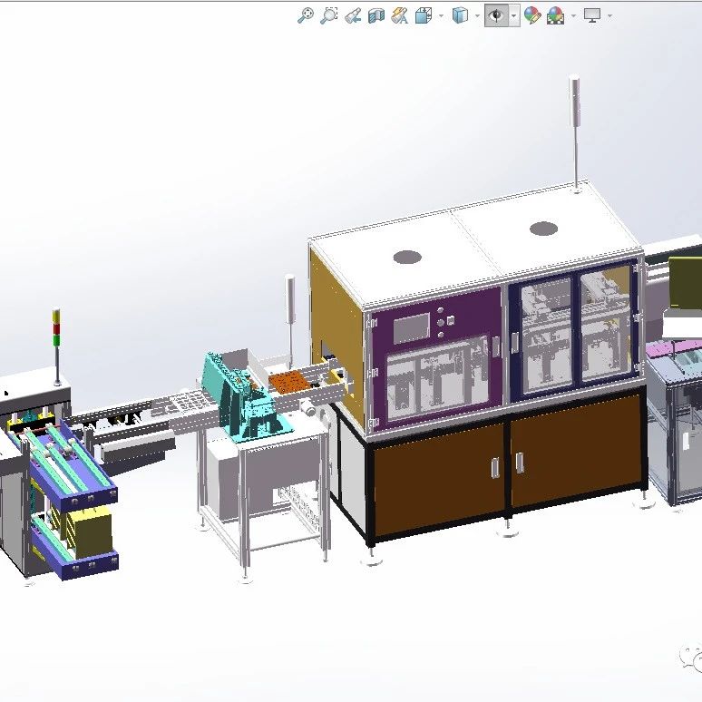 【非标数模】全自动PCB点胶测试自动流水线3D数模图纸 Solidworks设计