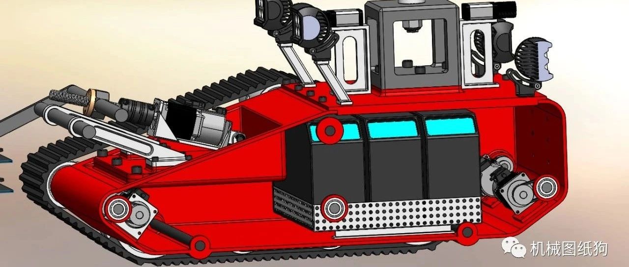 【机器人】 履带推土机器人3D图纸 Solidworks设计 