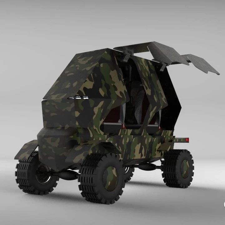 【其他车型】电动装甲车概念模型3D图纸 STP格式