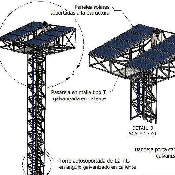 【工程机械】TORRE PANEL SOLAR太阳能电池板支架3D图纸 IGS格式