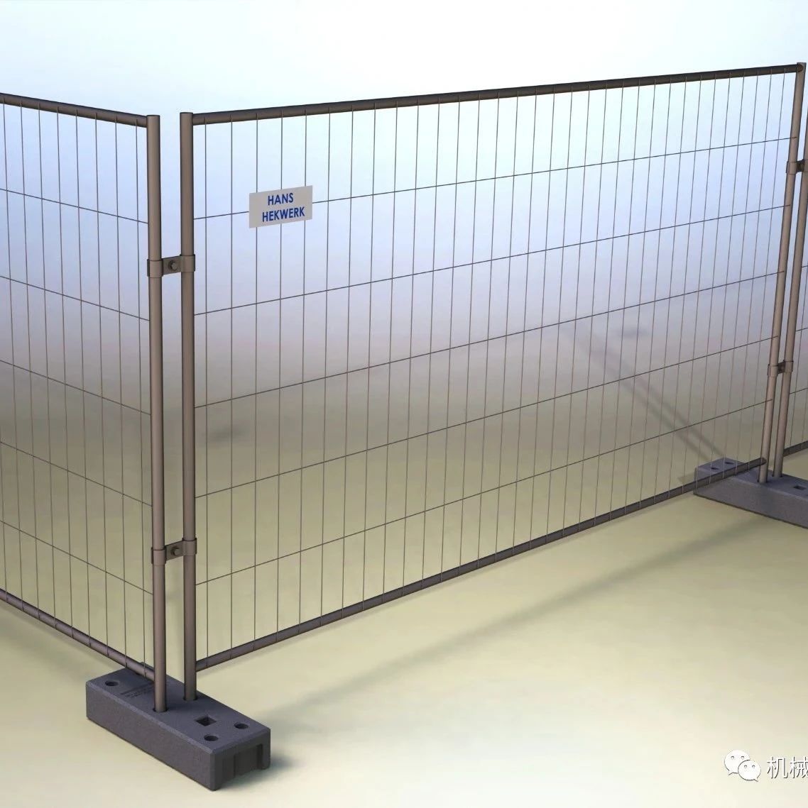 【工程机械】construction fence施工围栏3D图纸 STEP格式