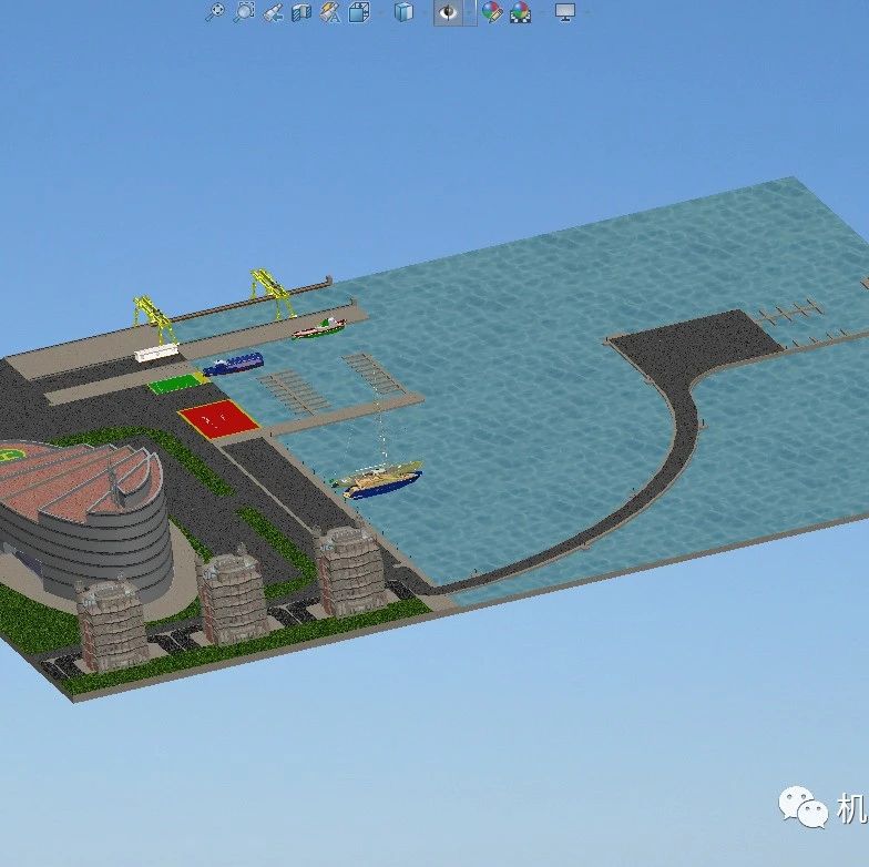 【工程机械】码头 港口 海关大楼模型3D图纸 Solidworks设计