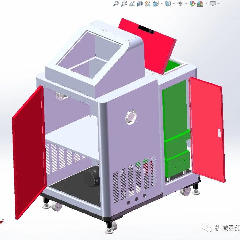 【工程机械】热熔胶机钣金结构3D图纸 step x_t格式