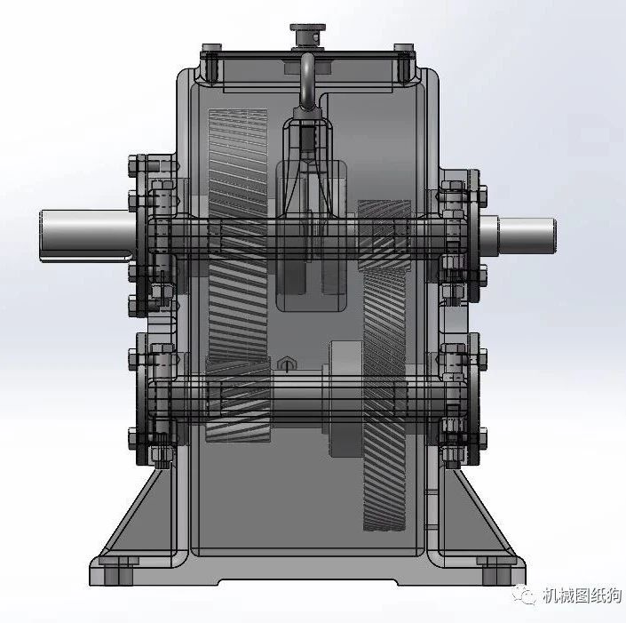【差减变速器】reductor平等轴斜齿轮减速箱3D图纸 STEP格式