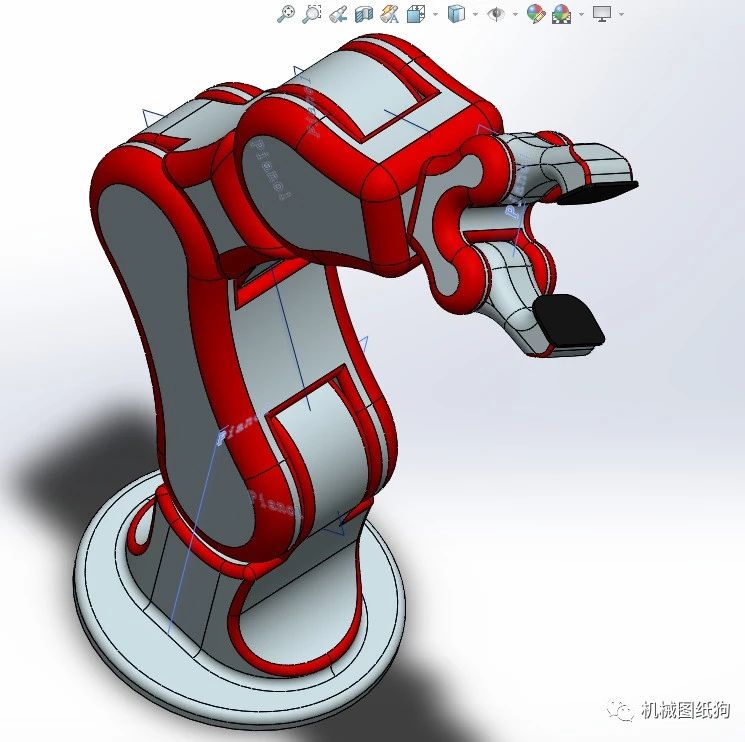 【机器人】4-dof-robot-arm四自由度机械臂简易模型3D图纸 Solidworks设计