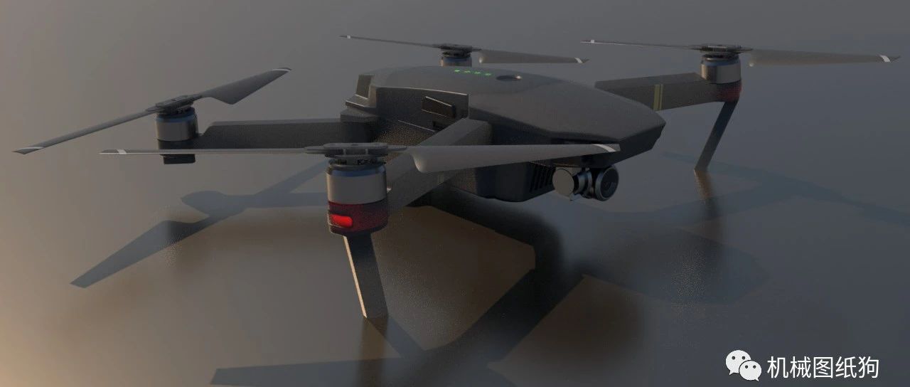 【飞行模型】DJI MAVIC PRO四轴无人机3D数模图纸 STP格式