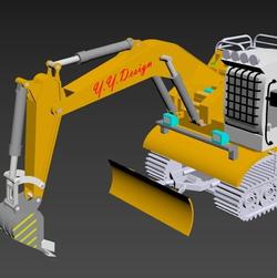 【工程机械】ekskavator挖掘机简易模型3D图纸 CATIA设计