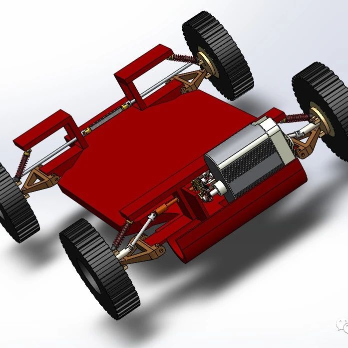 【RC遥控车】all-terrain电池玩具车底盘结构3D图纸 Solidworks设计