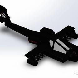 【飞行模型】攻击直升机玩具模型简易造型3D图纸 Solidworks设计