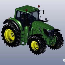 【农业机械】John Deere拖拉机造型3D图纸 x_t STL等多种格式