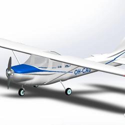 【飞行模型】cessna-172小型飞机简易模型3D图纸 Solidworks设计