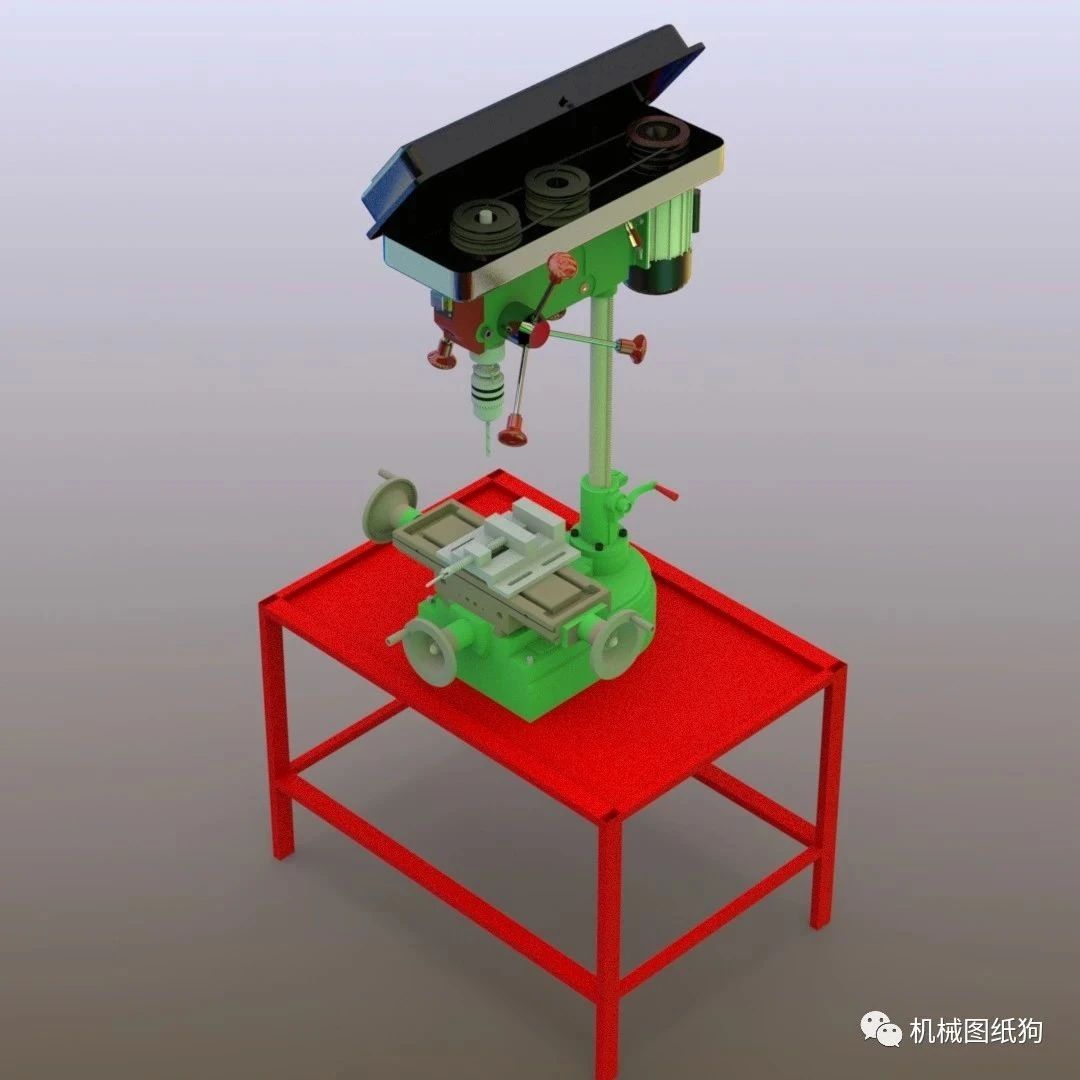 【工程机械】bor-dril台式钻孔机3D数模图纸 IGS格式