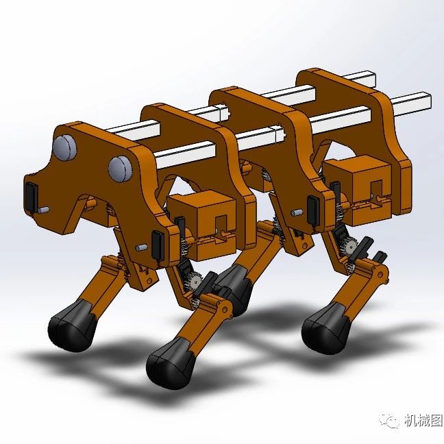 【工程机械】KUTTA机械狗简易结构3D图纸 Solidworks设计