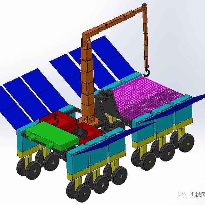 【工程机械】moon-worker月球采集车3D数模图纸 Solidworks设计
