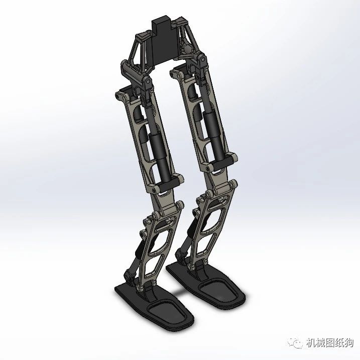 【机器人】机器人双腿简易结构3D图纸 Solidworks设计