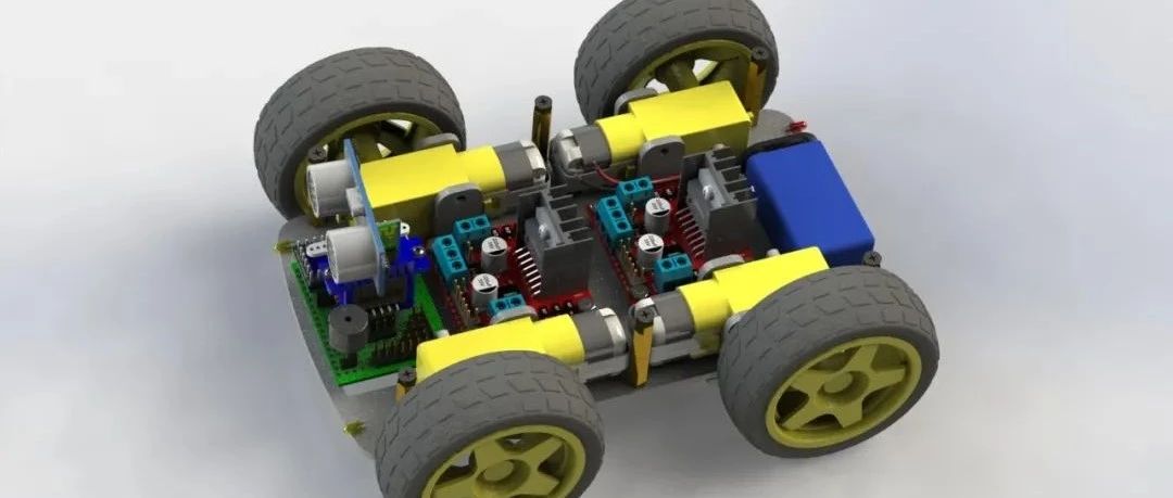 【机器人】4WD Robot Car四驱编程机器人车3D图纸 Solidworks 附STEP