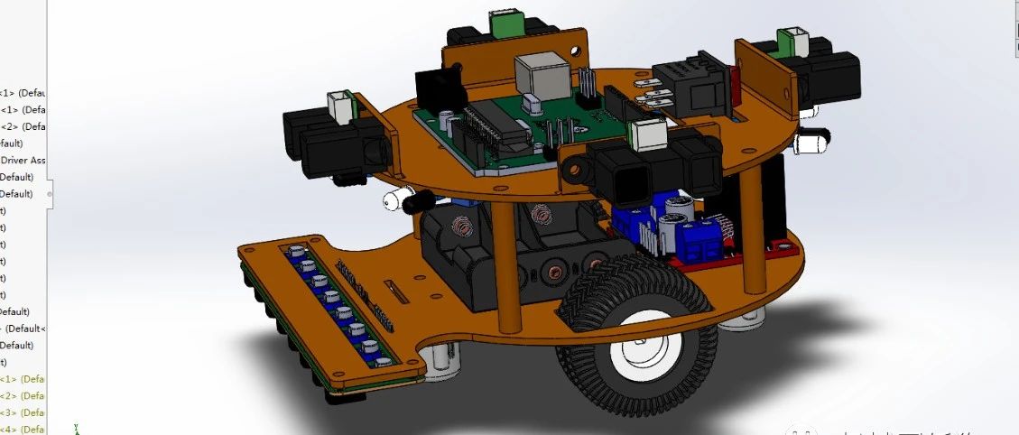 【机器人】Line follower直线跟随机器人车3D图纸 Solidworks设计