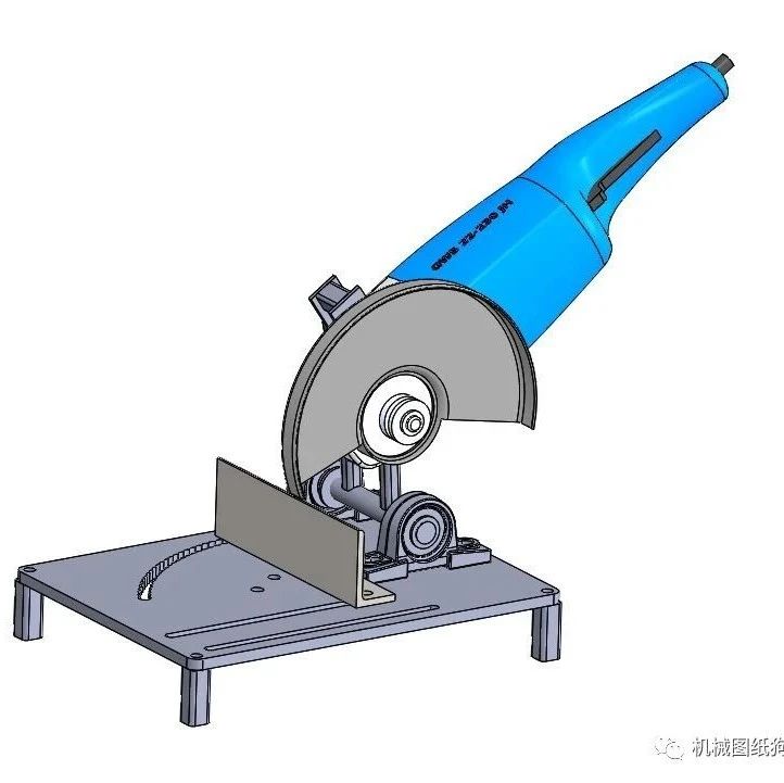 【工程机械】DIY角磨机支架3D数模图纸 STEP格式