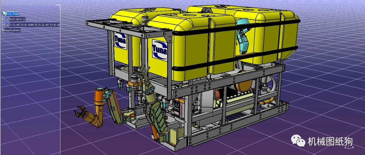 【机器人】ROV Workclass水下机器人3D图纸 STEP格式