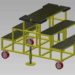 【工程机械】移动式梯形梯3D数模图纸 STP格式