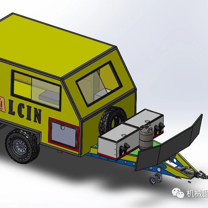 【其他车型】caravan小型旅行拖车3D数模图纸 Solidworks设计