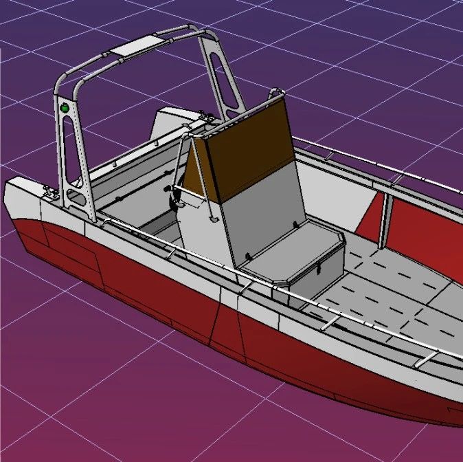 【海洋船舶】a600-aluminium铝壳船小游艇3D数模图纸 STP格式