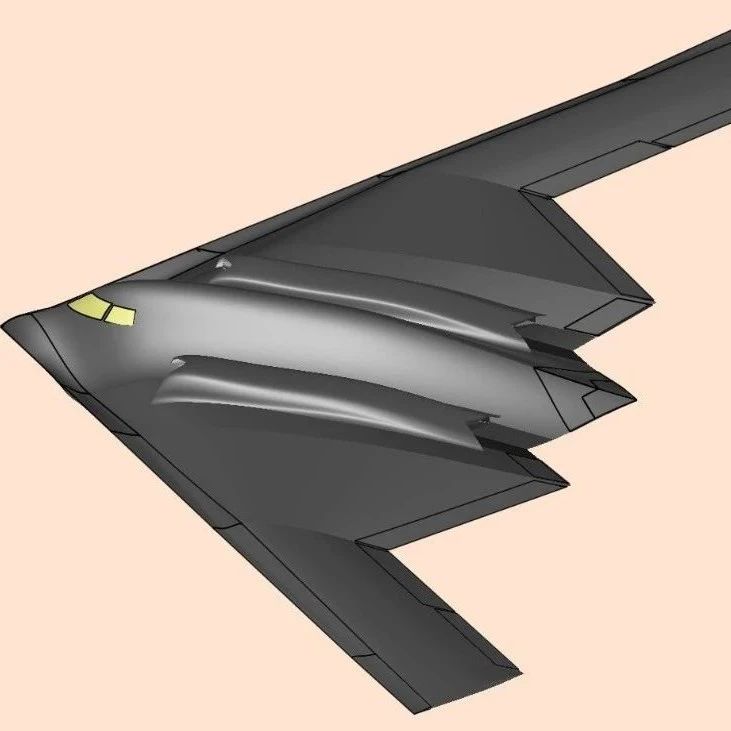 【飞行模型】B-2 Bomber隐形轰炸车造型3D图纸 RHINO设计 附STP