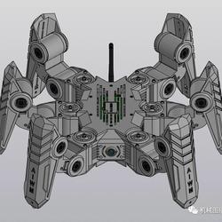 【机器人】hexapod aiwm六足爬行机器人造型3D图纸 STP格式