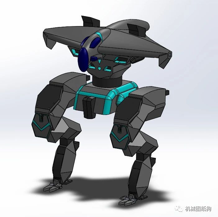【机器人】War Robots Raven 突击型机甲简易模型3D图纸 Solidworks设计