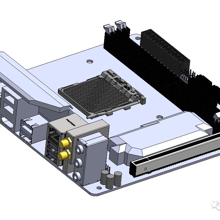 【工程机械】MB AORUS B450技嘉主板模型3D图纸 Solidworks 附SETP