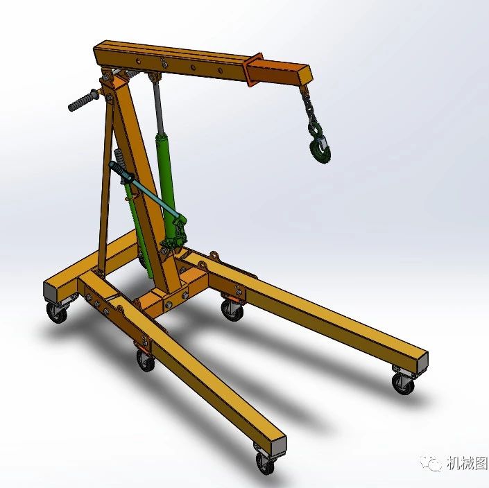 【工程机械】guincho移动式液压提升机3D图纸 Solidworks设计